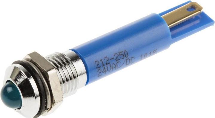 Produktbild RS PRO LED vorst 8mm chrom 24VDC HE blau IP67