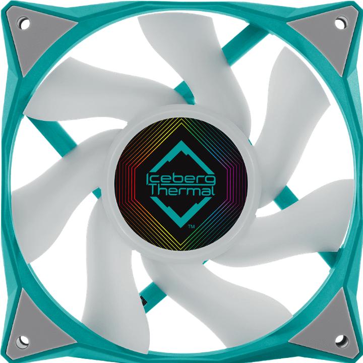 Actual product image Iceberg Thermal IceGALE ARGB computer case fan 12 cm turquoise 1 piece(s) (120 mm, 1 x)