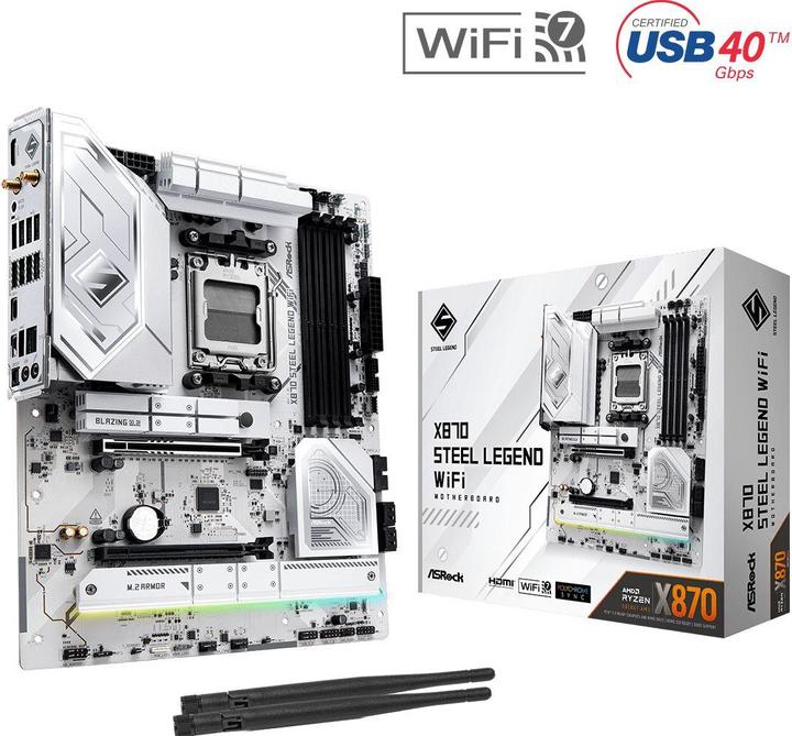 Immagine prodotto AsRock X870 Steel Legend WiFi AM5 (AM5, AMD X870, ATX)