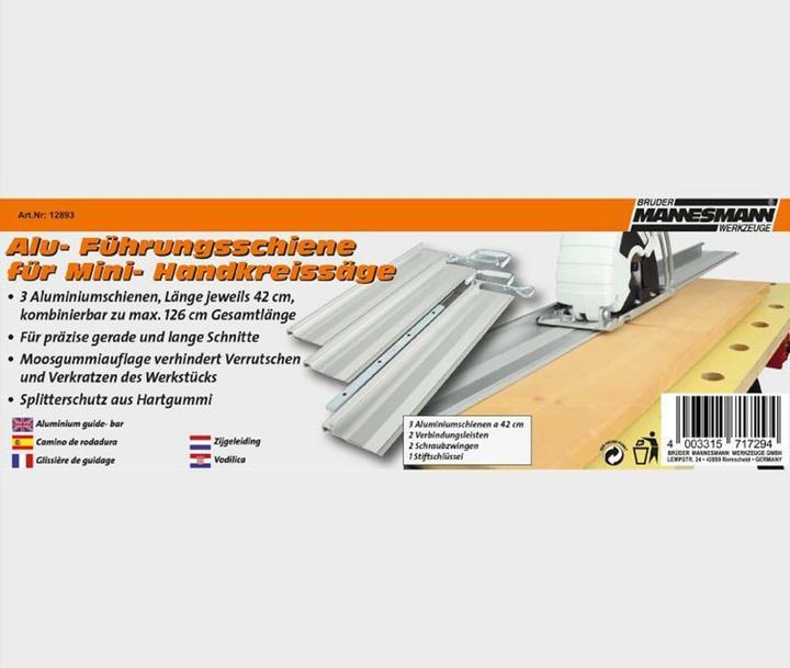 Produktbild Mannesmann Führungsschiene für Mini Handkreissäge M12892 (43 cm)