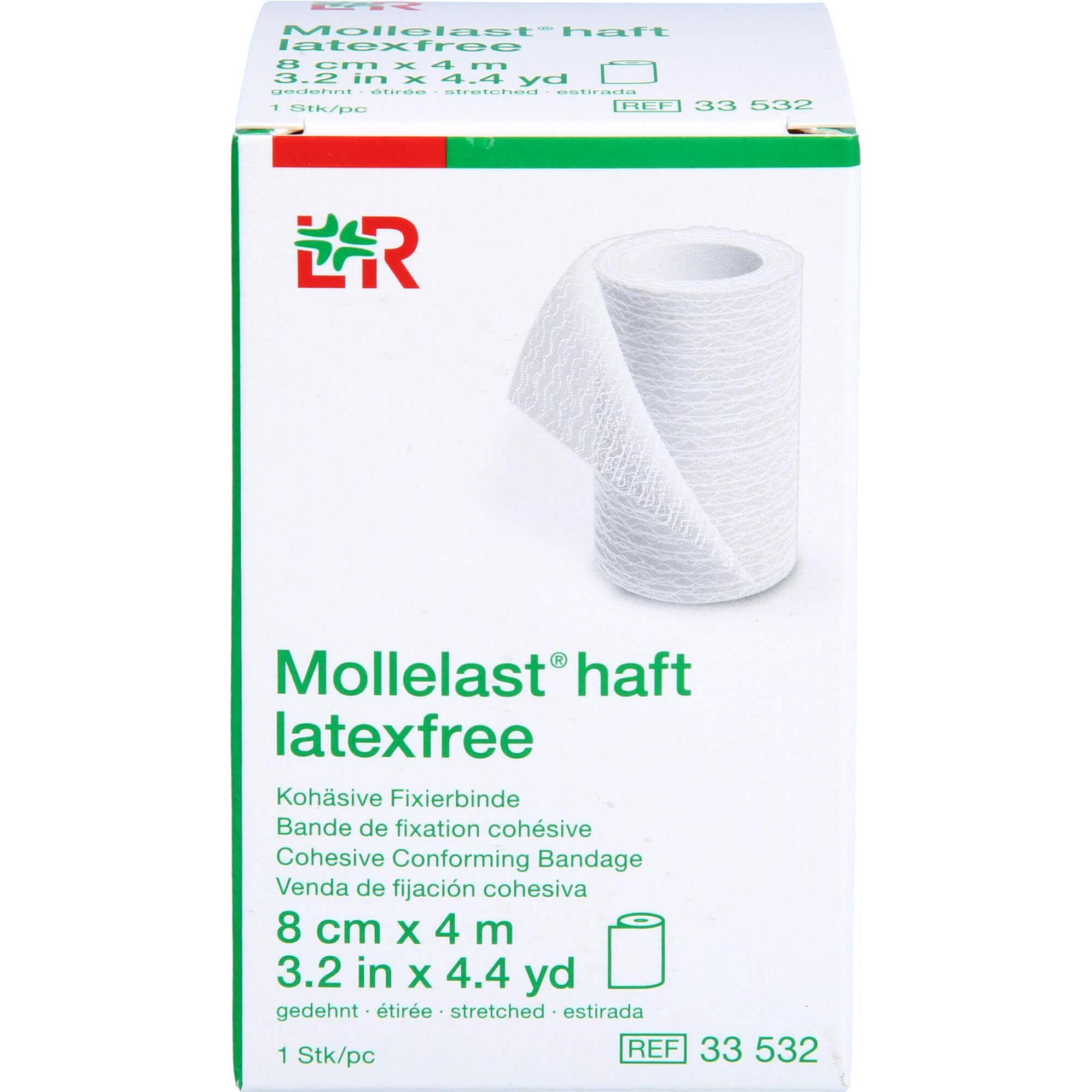 Lohmann & Rauscher, Verbandsmaterial, Mollelast haft latexfrei weiss 8cm x 4m gedehnt, 1 St BIN