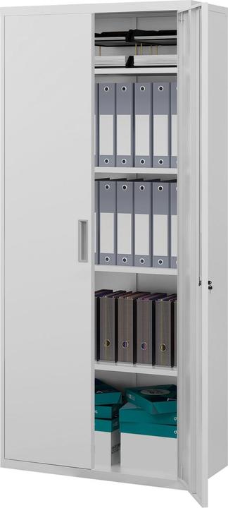 Swisshandel24 Aktenschrank, Büroschrank mit 2 Türen, verstellbarer Ablage für Arbeitszimmer (80 x 40 x 180 cm)