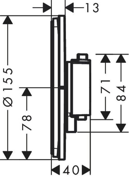 Actual product image hansgrohe ShowerSelect Comfort S thermostat, concealed, 1 consumer, one additional outlet, round ros