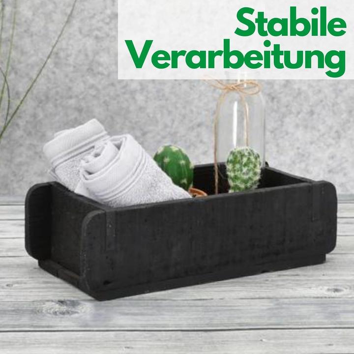 Immagine prodotto Novaliv Holzkiste Vintage Schwarz 30 x 15 x 10 cm Alte Ziegelform Holz EIN KAMMER Allzweckkiste aus (30 x 15 x 10 cm)