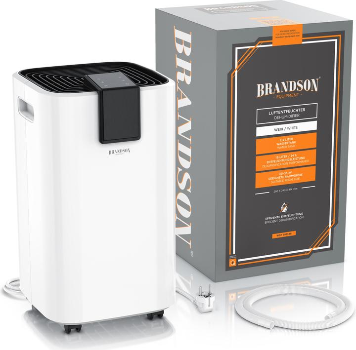 Produktbild Brandson Luftentfeuchter, 16 L/24h, Raumentfeuchter, 35 m², Automatik, Timer, Entfeuchtung Tank 2,2 L (35 m², 16 l/24h)