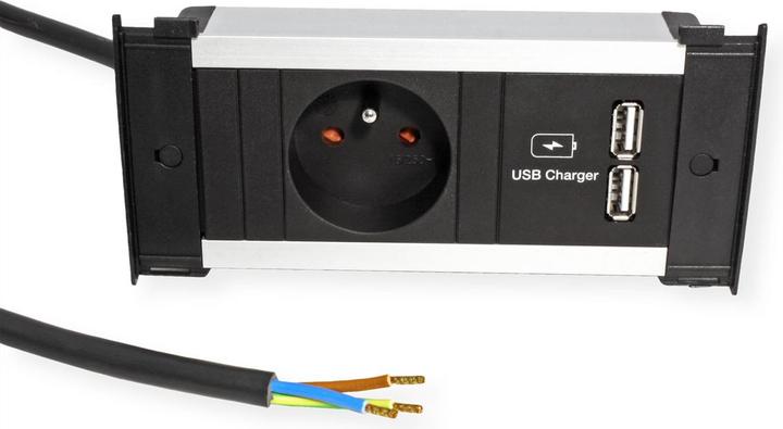 Actual product image Bachmann KAPSA XS 1xUTE 1x Chargeur USB câble 2m avec cosses (1x, CEE 7/3, CEE 7/5, 2 m)