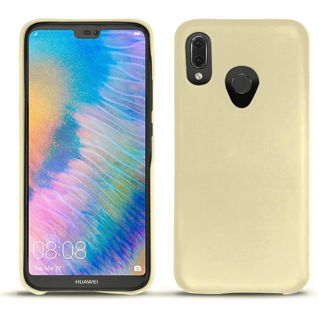 Noreve Lederschutzhülle (Huawei P20 Lite), Smartphone Hülle, Beige