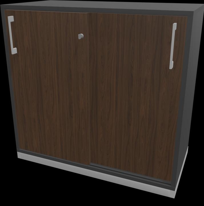 Walnut decor dark with structure, Silver grey, Dark grey