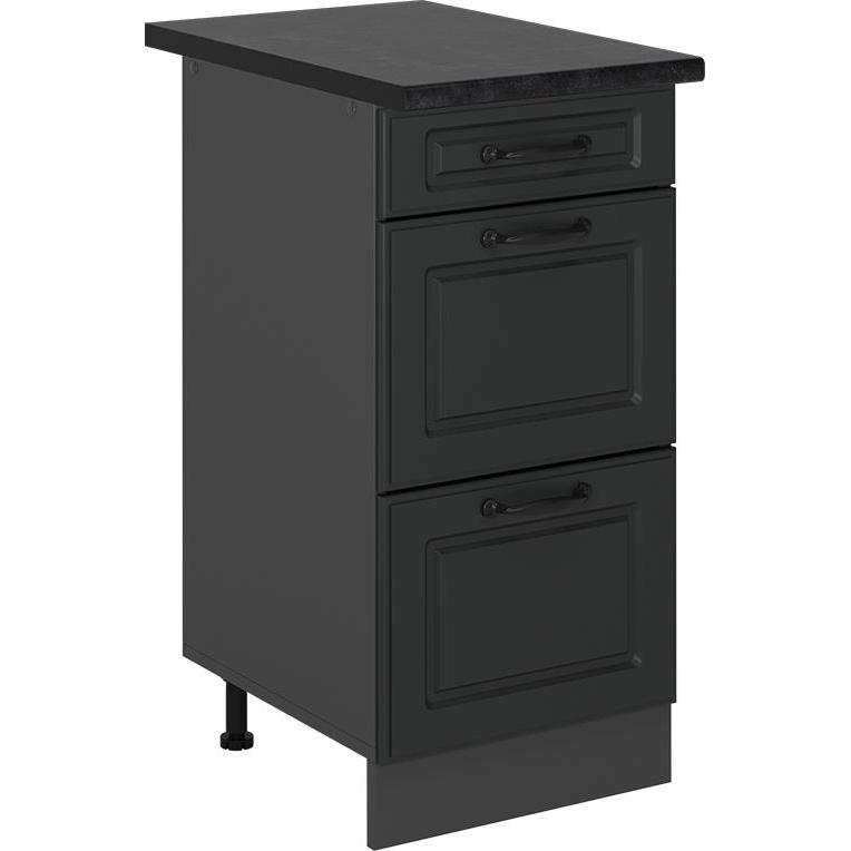 Vicco, Regal, Küchenunterschrank R-Line, Anthrazit Landhaus/Anthrazit, 40 cm mit Schubladen, AP Anthrazit