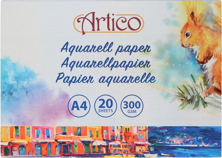 Carta per acquerello bianca, 20 fogli (20 x)