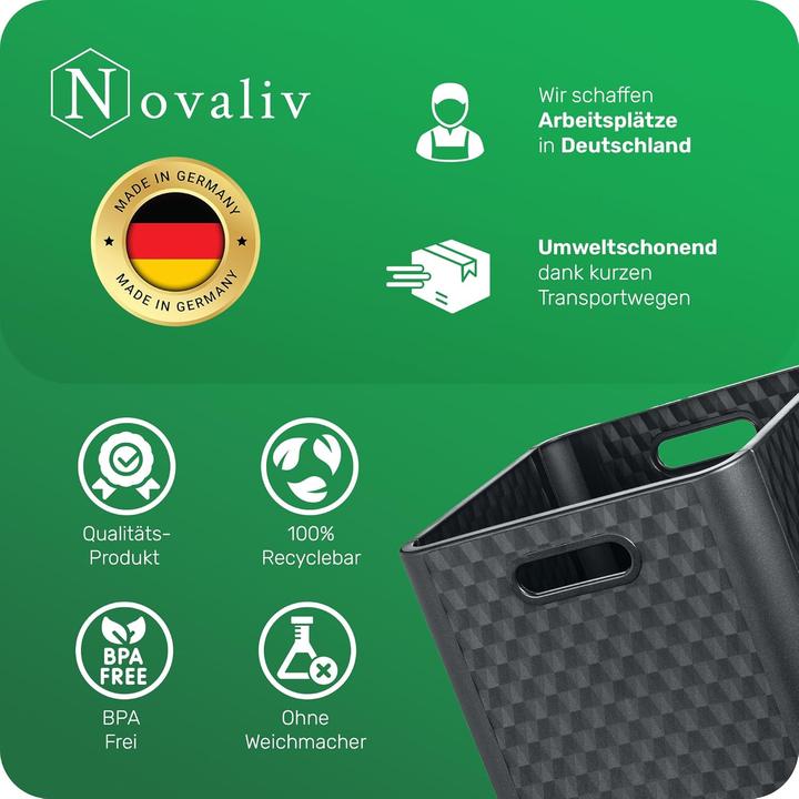 Produktbild Novaliv 6X Box 30x30x30 cm Kunststoff Boxen für Kallax Regal Körbe 30x30 Aufbewahrungsbox als Schran (30 x 30 x 30 cm, 25 l)