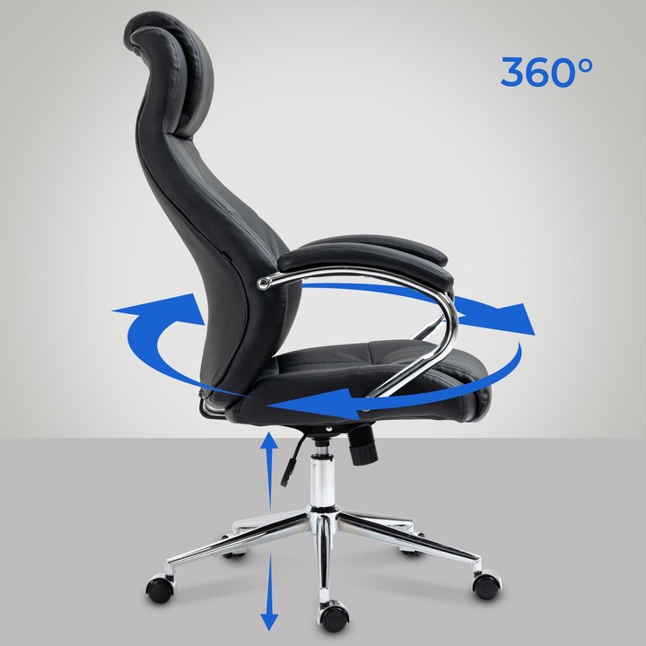 Actual product image CLP Office chair Salford real leather, black