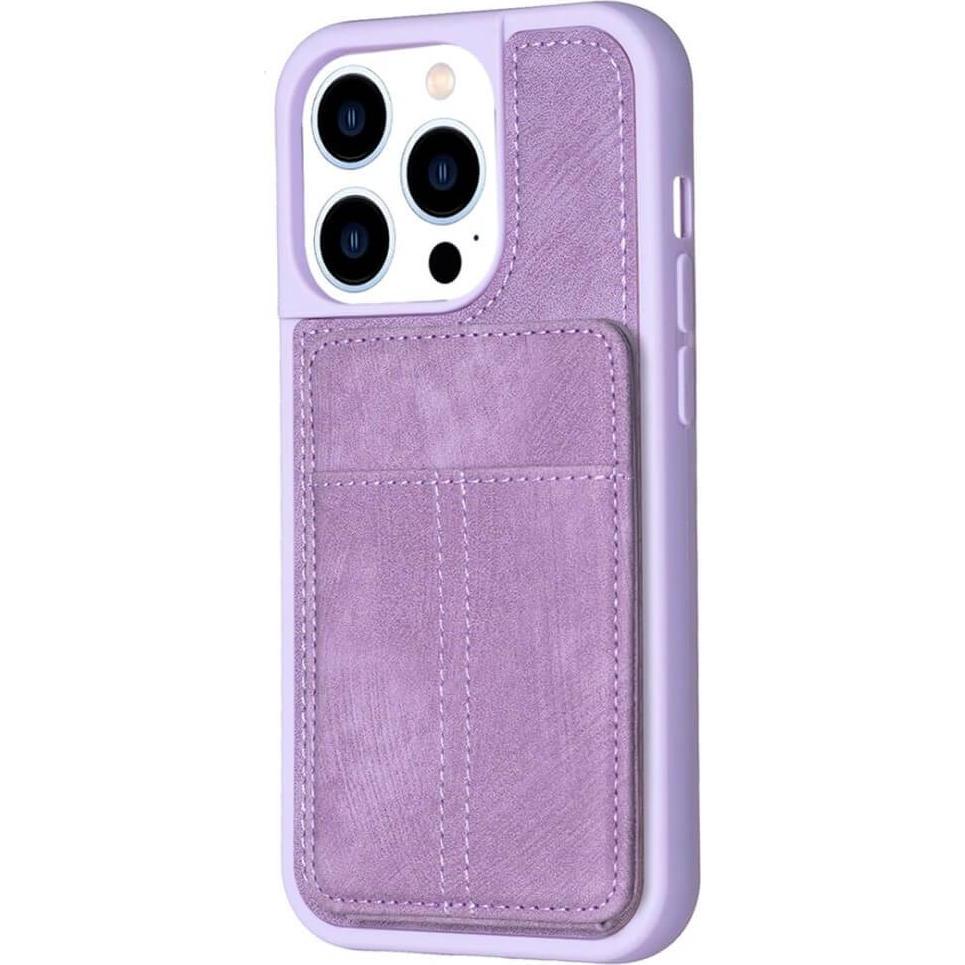 Thumbnail - Cover-Discount iPhone 15 Pro - Kickstand Case mit Kartenfächer lila (Apple iPhone 15 Pro), Smartphone Hülle, Violett