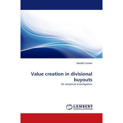 Value creation in divisional buyouts, Fachbücher von Davide Cuman