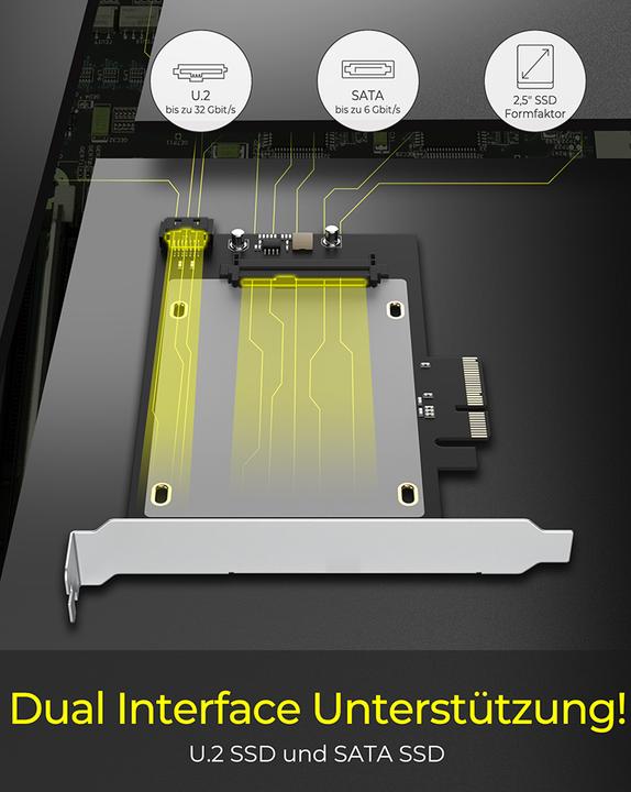 Actual product image Icy Box IcyBox PCIe Card IB-PCI2017-U2 U.2 NVMe, SATA SSD