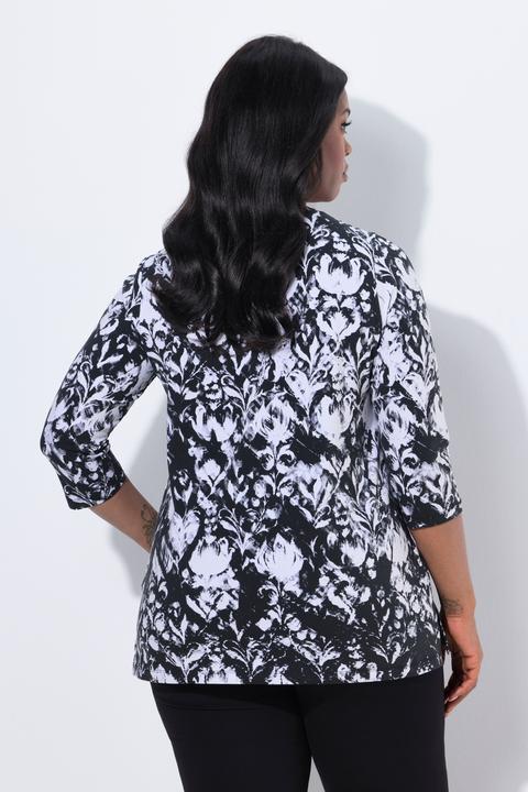 Produktbild Ulla Popken Shirt, Ziersteine, A-Linie, V-Ausschnitt, 3/4-Arm (54)
