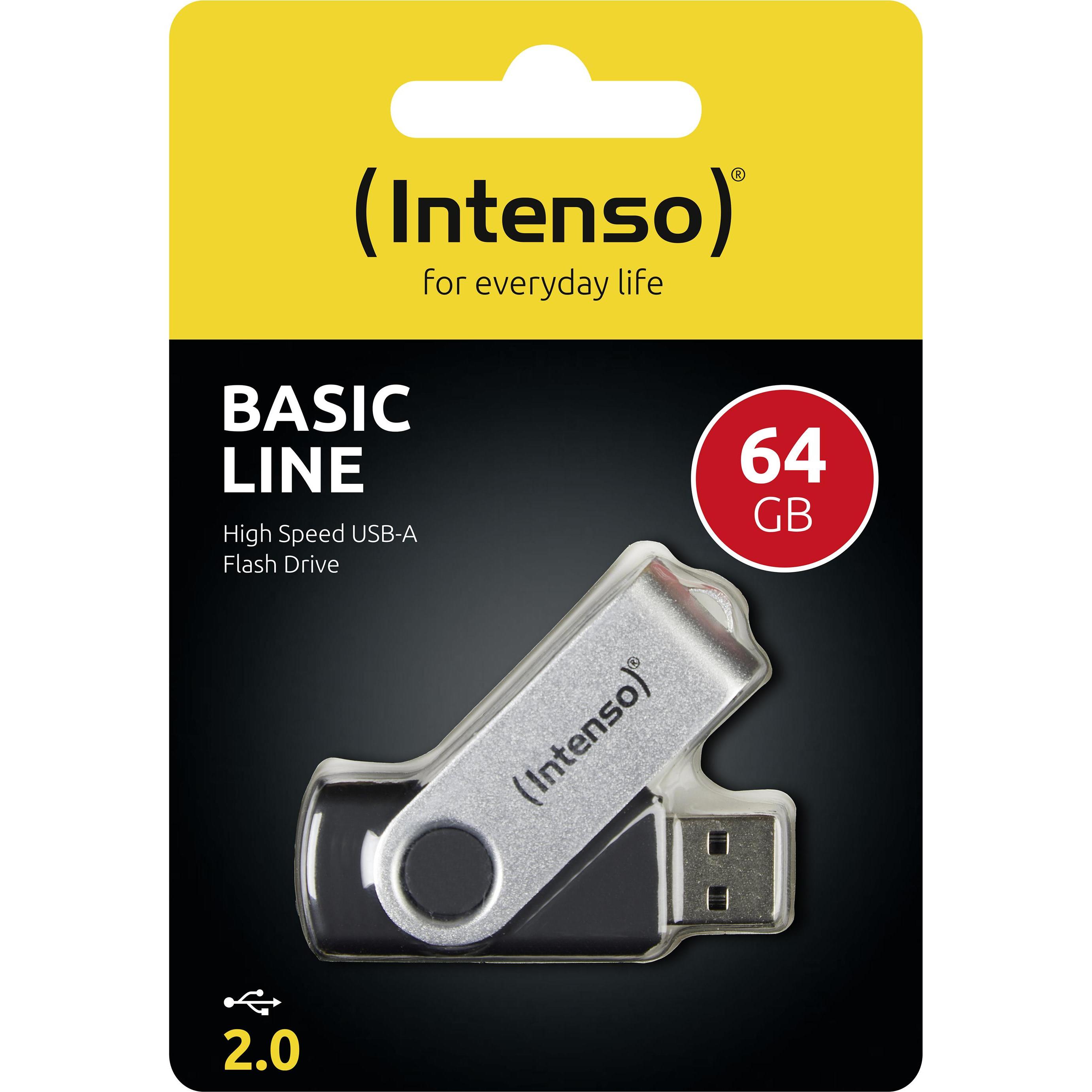 Thumbnail - Intenso Basic Line (64 GB, USB-A, USB 2.0), USB Stick, Schwarz