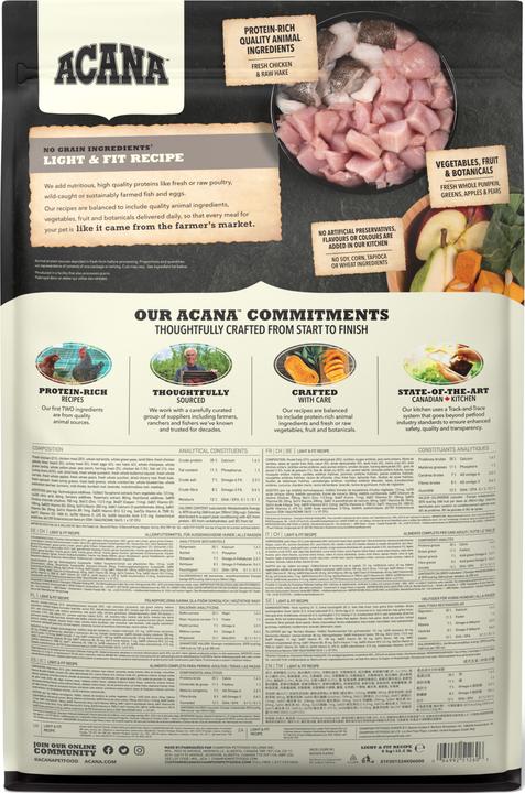 Actual product image Acana Dry Food Light & Fit Recipe, 6 kg (Adult, 6000 g)