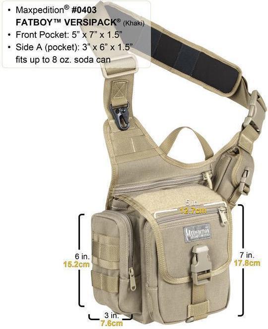Actual product image Maxpedition FatBoy Versipack shoulder bag