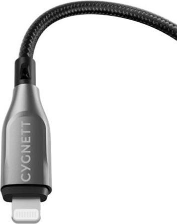 Immagine prodotto Cygnett Cavo di ricarica rapida blindato da Lightning a USB-C 30W (1m, nero) (USB 3.0)
