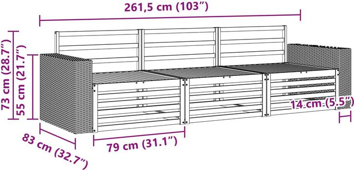 Produktbild vidaXL Outdoor-Sofa