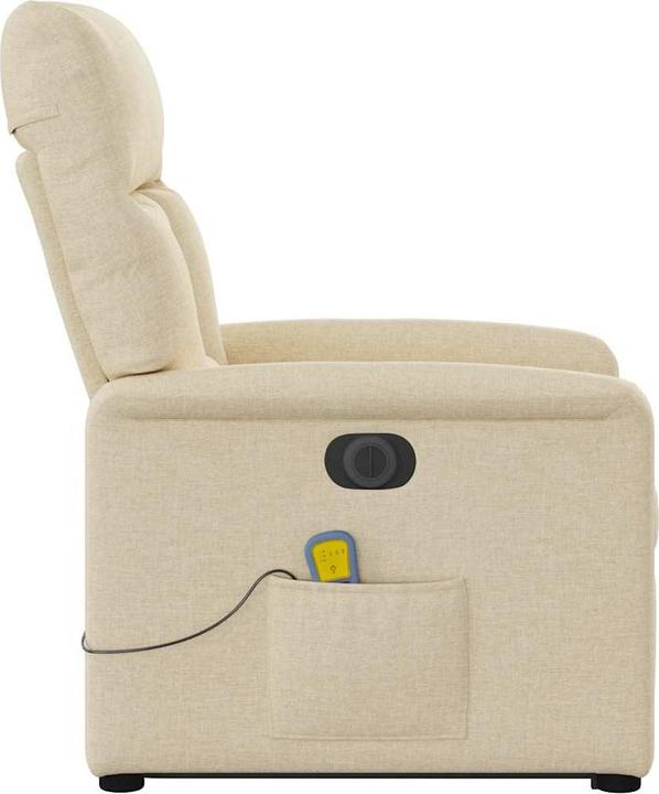 Actual product image vidaXL Electric massage chair with stand-up aid cream fabric