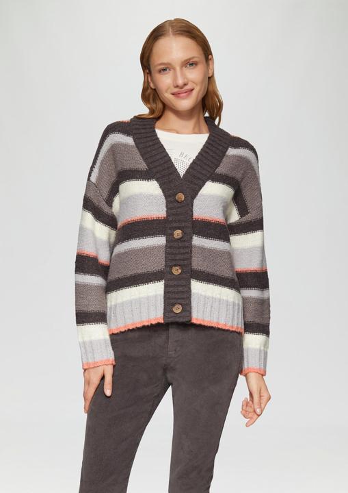 Produktbild S.Oliver Strickjacke Gestreifte Strickjacke mit Knopfleiste (36)