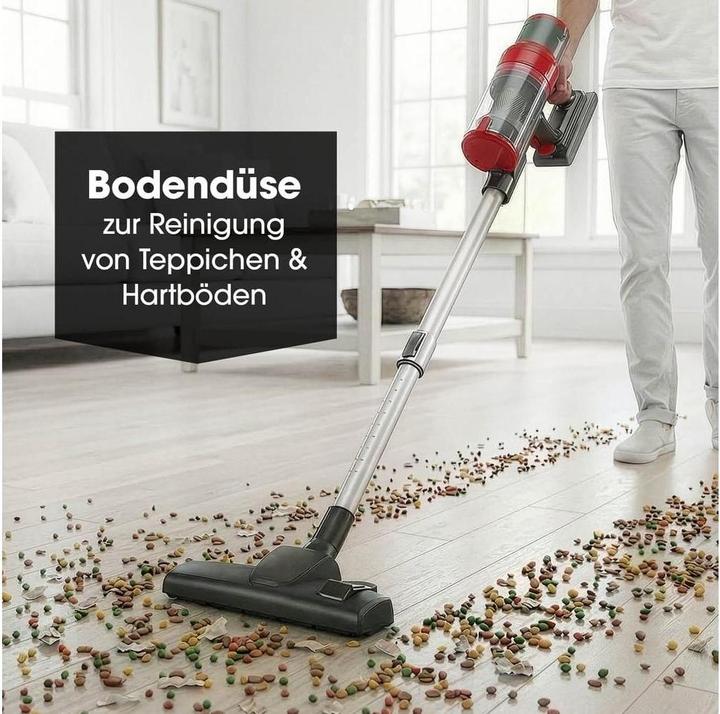 Produktbild CleanMaxx Akku-Hand- und Stielsauger 22.2 V Grau/Rot