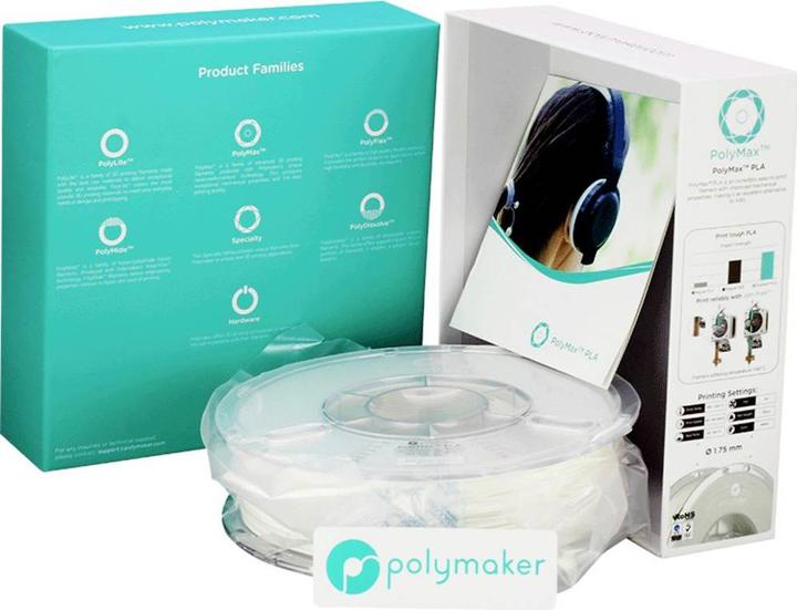Produktbild Polymaker PolyMax Tough PLA White 2.85mm 750g (Tough PLA, 2.85 mm, 750 g, Weiss)