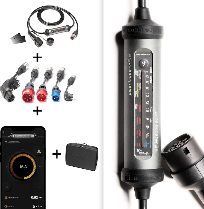 Actual product image Juice Technology Juice Booster 3 air EU Traveller Plus Set (Type 2, 11 kW, 16 A, CEE 7/7, CEE 16, CEE 32)