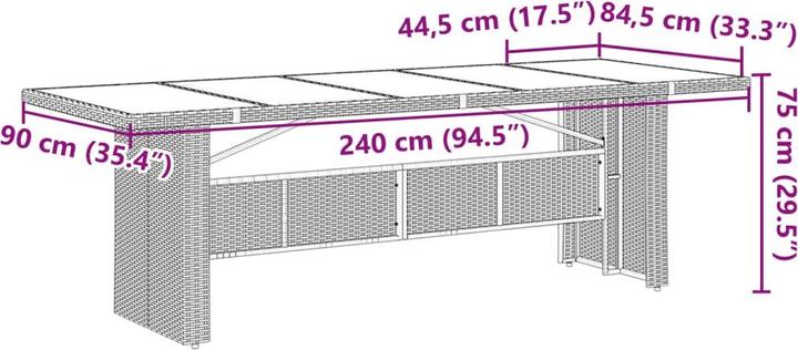Actual product image vidaXL Garden dining set (240 cm)
