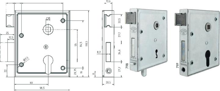 Actual product image Bever Universal-Kastenschloss