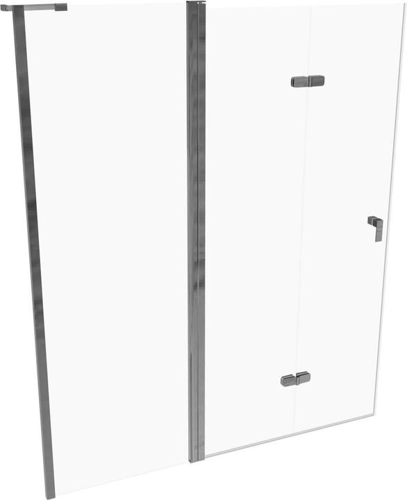 Actual product image Hüppe Design pure folding door, with fixed segment, left-fixing, width 1700mm, height 2000mm (211 cm, 170 cm, 200 cm)