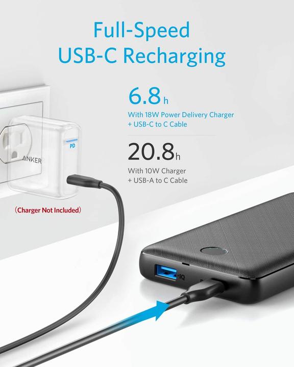 Immagine prodotto Anker Powerbank 525, 20000mAh, 20W (20000 mAh, 20 W, 74 Wh)