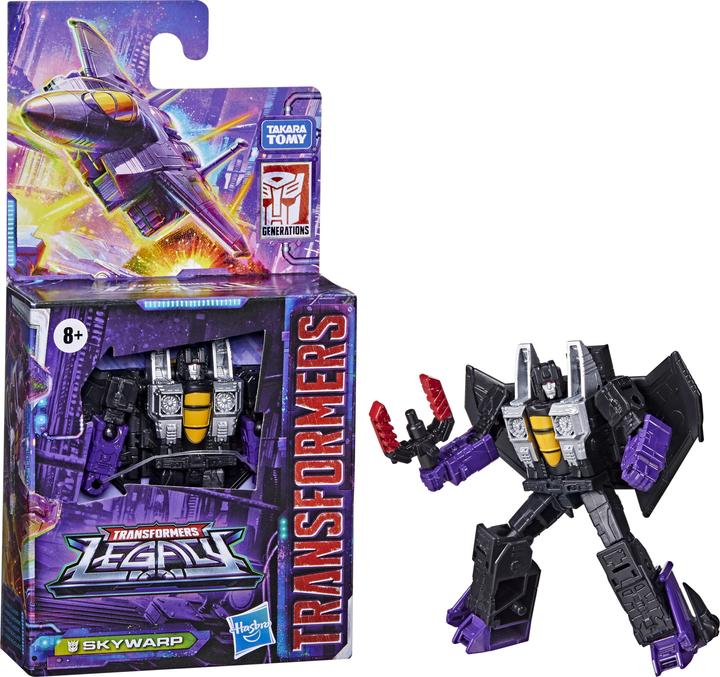 Actual product image Transformers Generations Legacy 8.5 cm tall Core Skywarp action figure, for kids 8 years and up