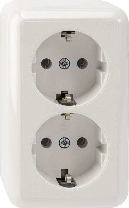 Produktbild Merten MEG2421-8719. Steckdosentyp: CEE 7/3, Unterstützte Steckertypen: CEE 7/4. Produktfarbe: Weiß. Eingan