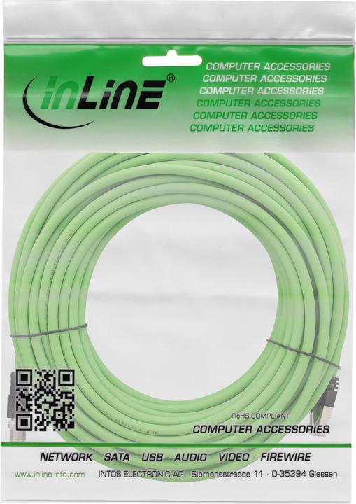 Produktbild InLine Industrie Netzwerkkabel, M12 8-pin X-kodiert Stecker zu RJ45 Stecker, Cat.6A PUR, 10m (S/FTP, SF/UTP, CAT6a, 10 m)