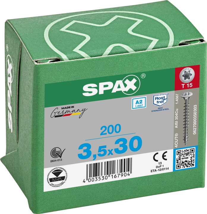 Produktbild Spax Spanplattenschrauben A2 (200 Schrauben pro Stück)
