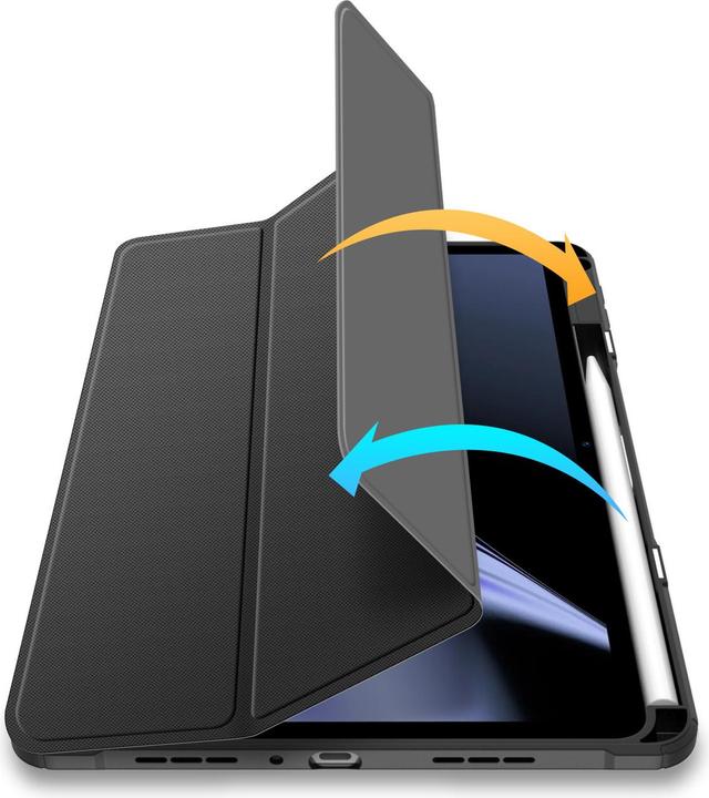 Actual product image Dux Ducis Toby Armored Flip Smart Case for Oppo Pad with pen holder, black (Oppo Pad SE)