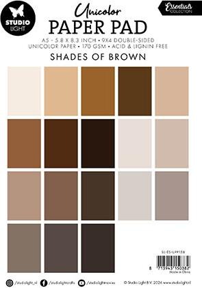 Actual product image art by marlene Paper Pad "Shades of Brown" 36 Sheets Essentials (36 x)