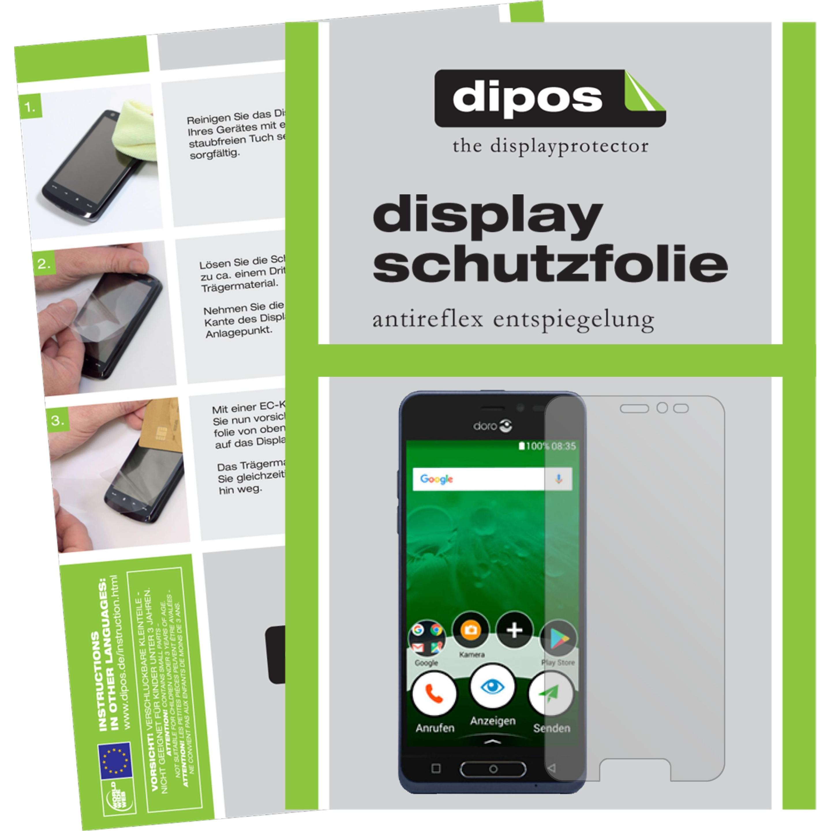 Dipos Displayschutzfolie Antireflex (2 Stück, Doro 8035), Smartphone Schutzfolie, Transparent