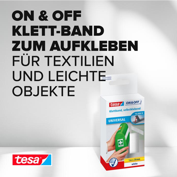 Produktbild tesa On&Off Klettband, selbstklebend (20 mm)