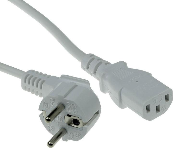 Produktbild ACT Powercord mains connector CEE 7/7 male (angled) - C13 white 0.5 m (0.50 m)