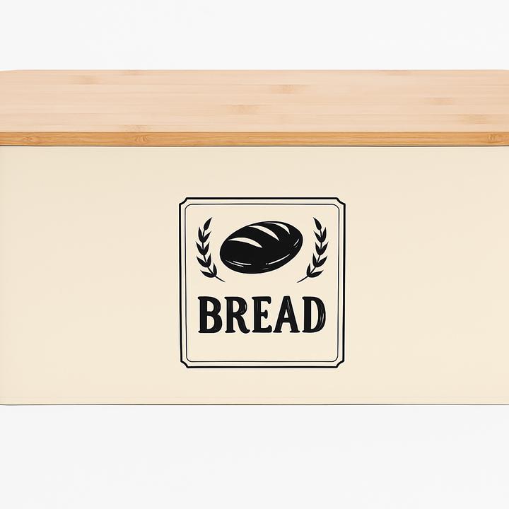 Actual product image Relaxdays Brotkasten mit Bambusdeckel Retro-Design
