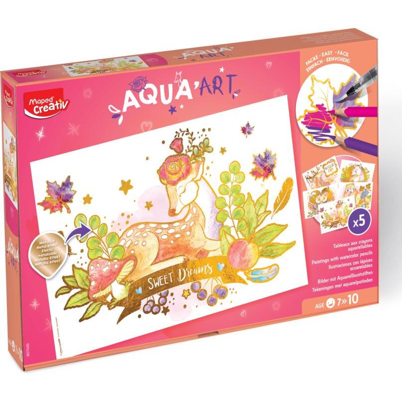 Maped Creativ Maxi-Aquarell-Set AQUA ART "SWEET DREAMS" für Aquarellmalerei auf Zeichenvorlagen mit Metall (907049)
