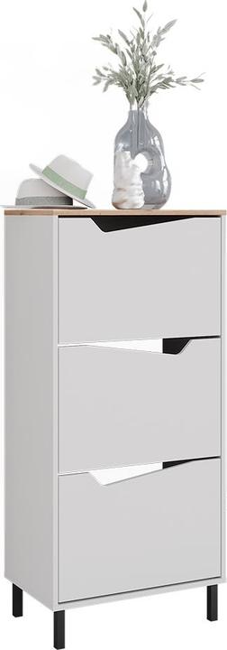 Produktbild Vicco Schuhkipper Marelle, Weiss/Artisan, 60 x 129.5 cm mit 3 Fächern (60 x 38 x 129.50 cm)
