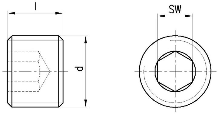 Actual product image BRW Hexagon socket plug screw Cylindrical