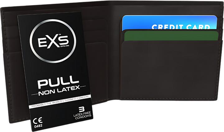 Produktbild EXS «Pull» Kondomkarte mit 3 latexfreien, absolut geruchlosen Kondomen (3 Stk.)