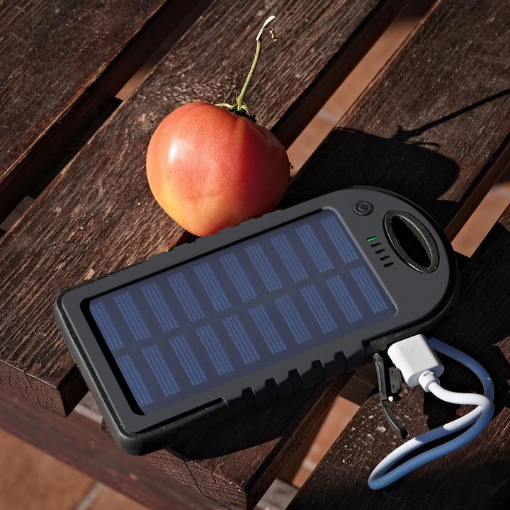 Actual product image Casativo Solar power bank incl. torch, 4,000 mAh, 2x USB-A, 10 watts (4000 mAh, 10 W)
