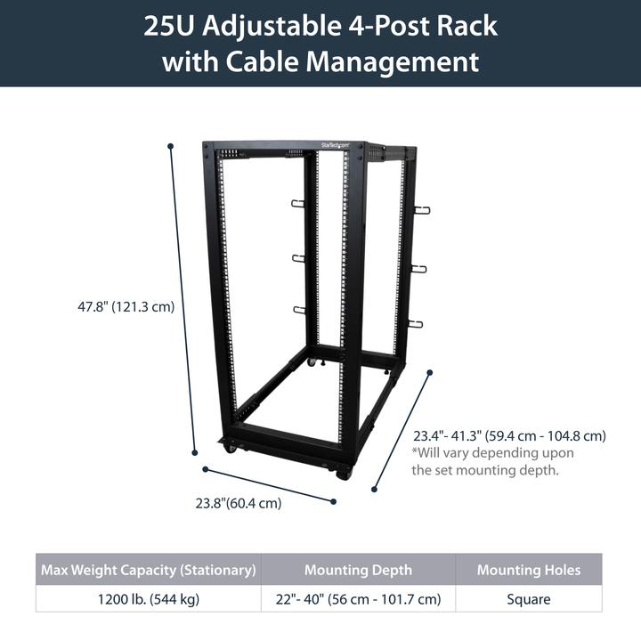 Actual product image StarTech open frame (25 RU)